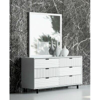 Orren Ellis Arruda 6 Drawer Double Dresser with Mirror