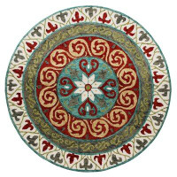 Darby Home Co Arliss Handmade Hand Knotted Ivory/Red Rug