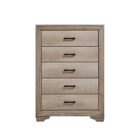Millwood Pines 1Pc Natural Finish Bedroom Chest Of 5 Drawers W Black Hardware Bedroom Furniture Contemporary Design