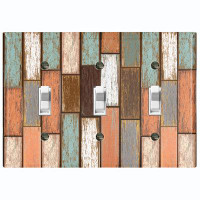 WorldAcc Colorful Fence Nature Themed 3 - Gang Wall Plate