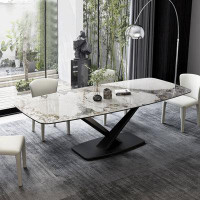 STAR BANNER Italian Style Simple Modern Luxury Home Rectangular Dining Table And Chair Combination
