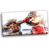 Design Art Boxing Knock Out Graphic Art on Wrapped Canvas
