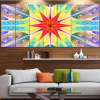 Design Art 'Beautiful Colourful Stained Glass' Graphic Art Print Multi-Piece Image on Canvas