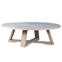 Gracie Oaks Solid Wood Pedestal Coffee Table