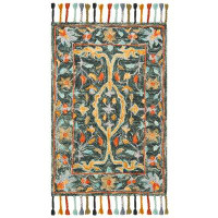 Bungalow Rose Vahakn Hand-Tufted Wool Olive/Rust Area Rug