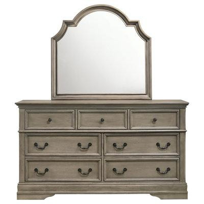 Canora Grey Steffanie 7 Drawer 63.25" W Double Dresser with Mirror in Dressers & Wardrobes