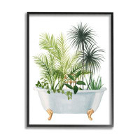Bay Isle Home™ Mixed Plant Leaves Antique Bathroom Tub by Grace Popp - Floater Frame Graphic Art on Wood