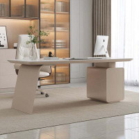 Orren Ellis Light Luxury Rock Board Desk Computer Desk Desk Minimalist Office Desk And Chair Combination