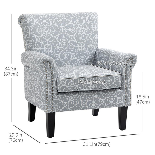 Armchair 31"x30"x34.25" Light Gray in Chairs & Recliners - Image 3
