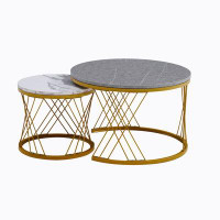 Mercer41 Modern Minimalist Nesting Coffee Table for Living Room