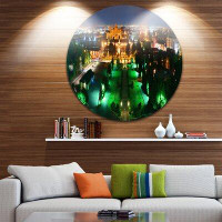 Design Art 'Lighted Montreal City at Night' Photographic Print on Metal