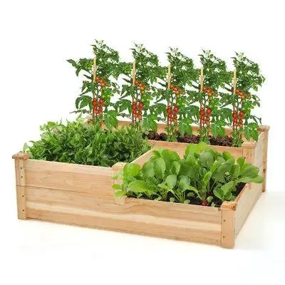 Arlmont & Co. Wildon Home® 3-tier Outdoor Raised Garden Bed Vegetable Planter Box For Patio Lawn Backyard