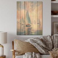 Breakwater Bay Sailboat Dreamy Regatta On Wood Print