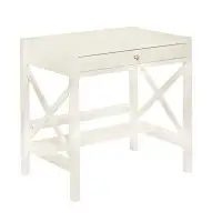 Inbox Zero X Desk With Pull-Out Drawer And Shelf, White