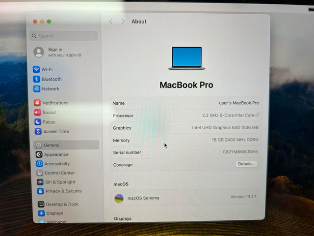 i7 6 Core ,16G RAM 1TB RX555X 4G Macbook PRO A1990, 15, Retina Screen - **EXCELLENT PERFORMANCE** in Laptops in Toronto (GTA) - Image 3