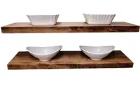 Canadian Custom Built Maple Oak Walnut Solid Wood Floating Kitchen Floating Shelves