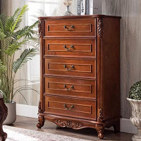 STAR BANNER Solid Wood 5 - Drawer Accent Chest