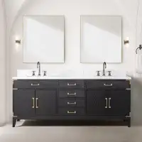 Lexora Ensemble de meuble-lavabo double 80 "avec miroir
