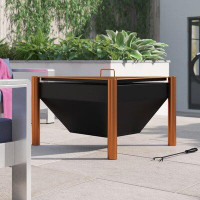 17 Stories Outdoor Steel Wood Burning Fire Pit