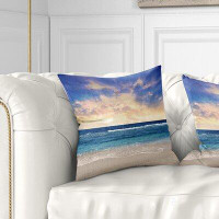 East Urban Home Seascape Clear Sky and Ocean at Sunset Pillow