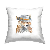 East Urban Home Fox Wearing Fedora Hat Nature Animal Fashion Printed Throw Pillow Design By Lanie Loreth