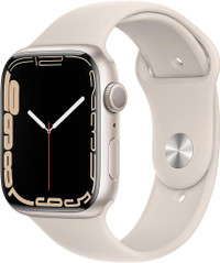 Apple Watch Series 7 - 45mm - Aluminum - Starlight - White Sport Band - (GPS)