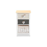 Red Barrel Studio Modern And Contemporary Multi-Coloured Wood 2-Drawer Storage Unit With Basket