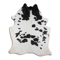 Foundry Select Hanece NATURAL HAIR ON Cowhide Rug  BLACK AND WHITE