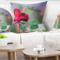 East Urban Home Flower Rose on Blur Background Pillow