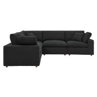 Bohouse Commix Down Filled Overstuffed Boucle 5-Piece Sectional Sofa