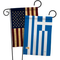 Breeze Decor Greece - Impressions Decorative USA Vintage Applique Garden Flags Pack GP108095-BOAA