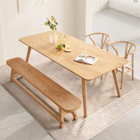 GOLDEN ZOOS Dining Table All Solid Wood Living Room Rectangular Dining Table Home Nordic Modern Simple Restaurant Table
