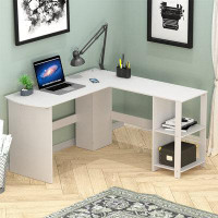 Latitude Run® Space-Saving L-Shaped Corner Computer Desk - Efficient Workspace Solution