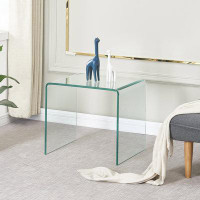 Wrought Studio Small Clear Glass Side Coffee Table