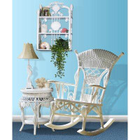 One Allium Way Brittnie Rocker And Key West End Table And Key West Wall Hanging Shelf In White