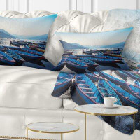 Made in Canada - East Urban Home Wooden Boats in Lake Lumbar Pillow