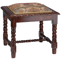 Design Toscano Charles II Solid Wood Accent Stool