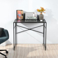 Rosefray ” Modern Black Computer Desk: Simple Study Table, Industrial Office Desk - Sturdy Laptop Table For Home Office.