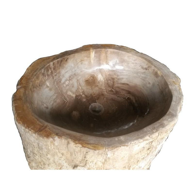 12-19 Petrified Wood - Natural Stone Pedestal Sink 35.5 Height in Plumbing, Sinks, Toilets & Showers - Image 4