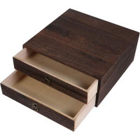Loon Peak Makeup Wooden Keepsake Box Rustic Wooden Desk Drawer Desktop Cabinet Organizer Drawer Type Storage Box For Hom