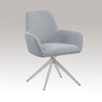 Orren Ellis Upholstered Armchair With Chrome Base In Grey Finish