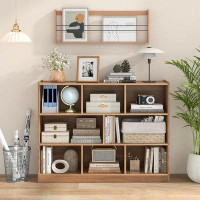 Latitude Run® Latitude Run® 8-Cube Bookcase, Wood 3 Tier Open Storage Bookshelf, Modern Multipurpose Display Cabinet For