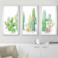Made in Canada - Bungalow Rose 'Cactus Garden' Watercolor Painting Print Multi-Piece Image