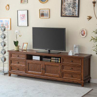 LORENZO American solid wood TV cabinet Country retro TV cabinet living room TV cabinet.