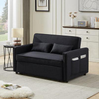 Latitude Run® Modern Convertible Loveseat Sleeper Sofa Couch With Adjustable Backrest, 2 Seater Sofa With Pull-Out Bed