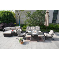 Wade Logan Anazco 9 Piece Complete Patio Set with Cushions