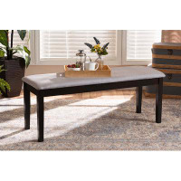 iHome Studio Ainsley Fabric Upholstered And Dark Brown Finished Wood Dining Bench