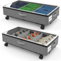 Rebrilliant 2 Pack Under Bed Storage Containers With Wheels