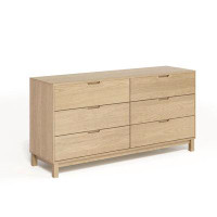 Copeland Furniture Oslo 6 Drawer 66.13" W Solid Wood Double Dresser