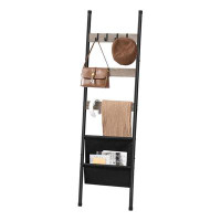 Latitude Run® Blanket Ladder, 5 Tier Towel Rack, 17.3" L X 63" H, Wall-Leaning Blanket Rack For Living Room, Decorative